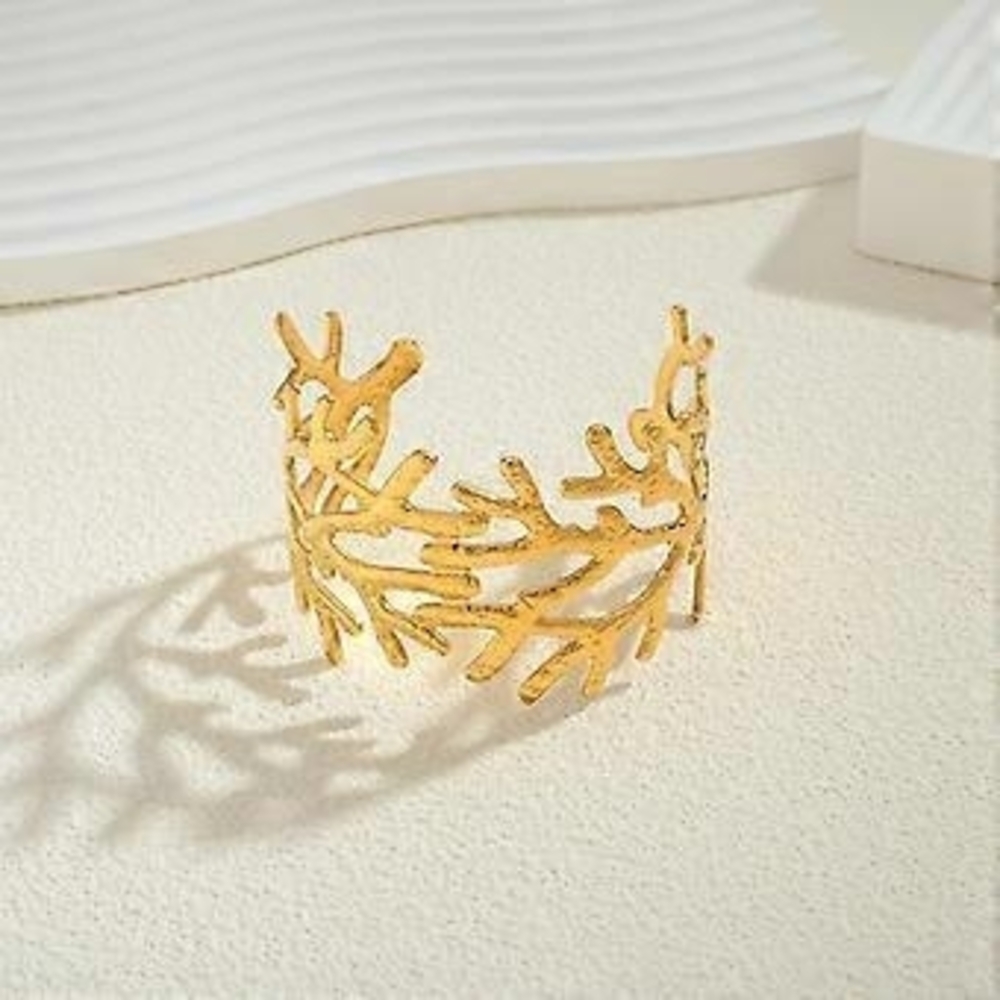 Gold Leaf Design Cuff Bracelet